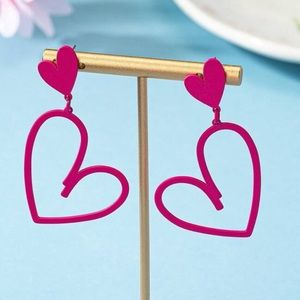 Pink‎ Hollow Heart Valentine’s Day Earrings